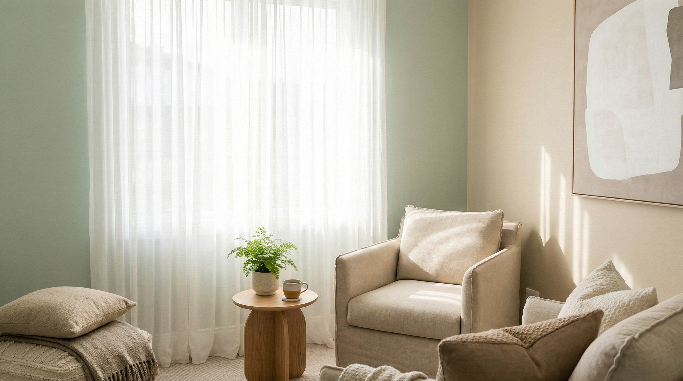 Ambiente acolhedor e tranquilo para reflexão e bem-estar emocional